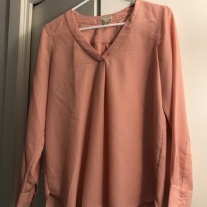 JCrew pink long sleeved blouse